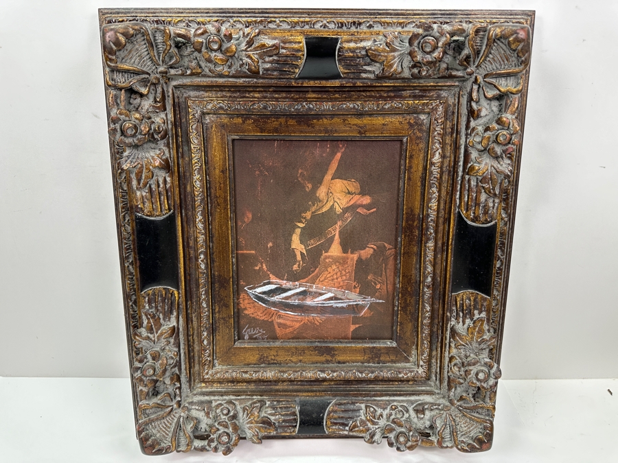 Gerrit Greve (1948-2024, Cardiff by the Sea, CA) Original Acrylic And Carbon Transfer Painting On Canvas Signed Lower Left 8' X 10' Framed 17' X 19' Estimate $80 - $100 [Photo 3]