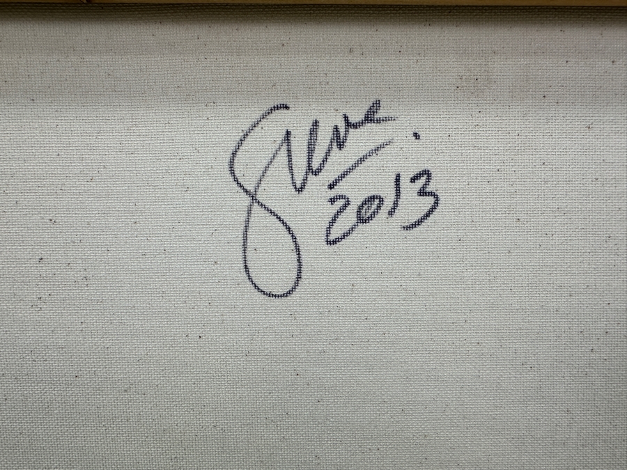 Gerrit Greve (1948-2024, Cardiff by the Sea, CA) Original Acrylic Sand Painting On Canvas 2013 Signed Lower Right And Verso 16' X 20' Estimate $320 - $400 [Photo 7]