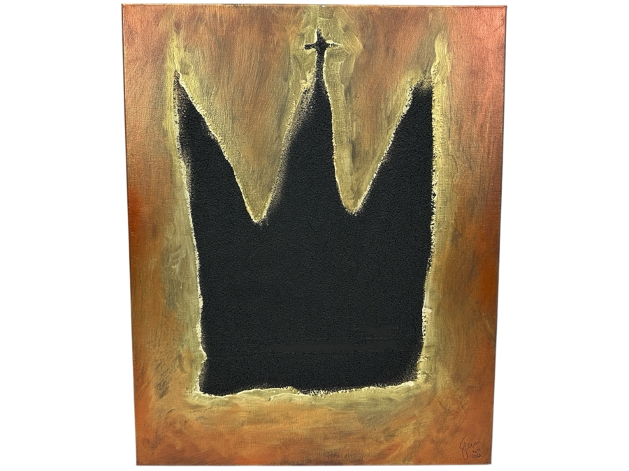 Gerrit Greve (1948-2024, Cardiff by the Sea, CA) Original Acrylic Sand Painting On Canvas 2013 Signed Lower Right And Verso 16' X 20' Estimate $320 - $400 [Photo 1]