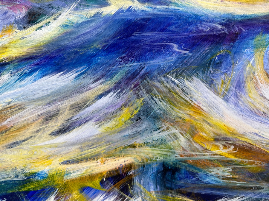 Gerrit Greve (1948-2024, Cardiff by the Sea, CA) Original Acrylic Painting On Canvas Titled 'Ocean Waves' 2009 Signed Verso 20' X 16' Estimate $320 - $400