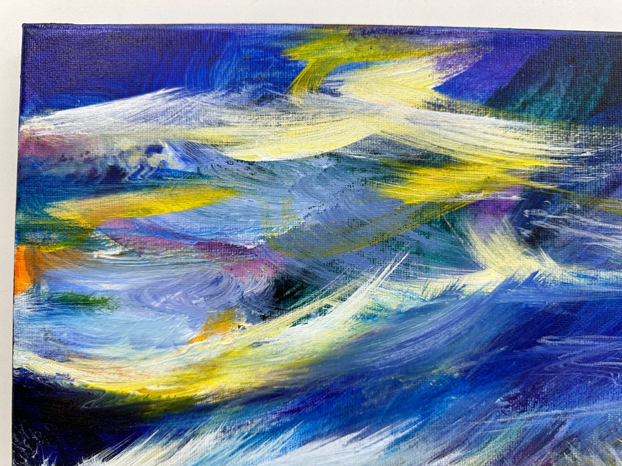 Gerrit Greve (1948-2024, Cardiff by the Sea, CA) Original Acrylic Painting On Canvas Titled 'Ocean Waves' 2009 Signed Verso 20' X 16' Estimate $320 - $400 [Photo 3]