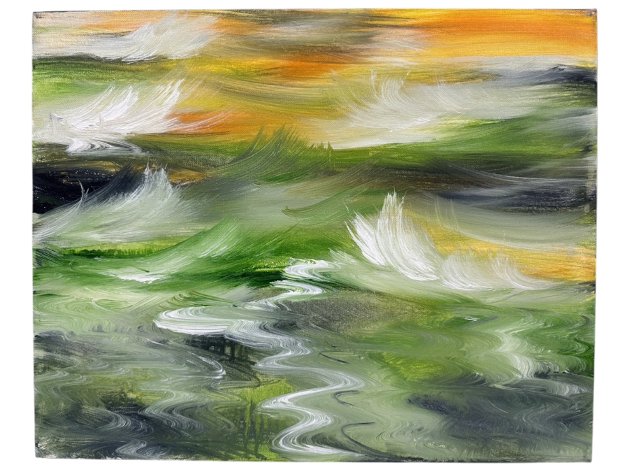 Gerrit Greve (1948-2024, Cardiff by the Sea, CA) Original Acrylic Painting On Canvas Titled 'Ocean Study 23' 2003 Signed Verso 20' X 16' Estimate $320 - $400