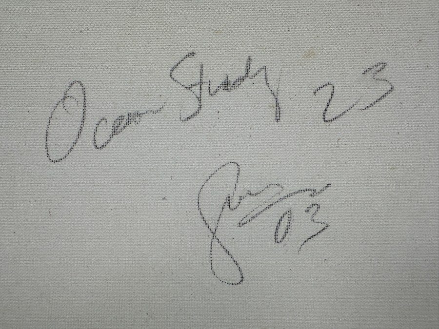 Gerrit Greve (1948-2024, Cardiff by the Sea, CA) Original Acrylic Painting On Canvas Titled 'Ocean Study 23' 2003 Signed Verso 20' X 16' Estimate $320 - $400 [Photo 5]