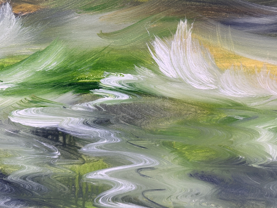 Gerrit Greve (1948-2024, Cardiff by the Sea, CA) Original Acrylic Painting On Canvas Titled 'Ocean Study 23' 2003 Signed Verso 20' X 16' Estimate $320 - $400 [Photo 3]