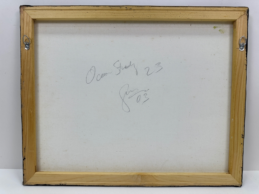 Gerrit Greve (1948-2024, Cardiff by the Sea, CA) Original Acrylic Painting On Canvas Titled 'Ocean Study 23' 2003 Signed Verso 20' X 16' Estimate $320 - $400 [Photo 4]