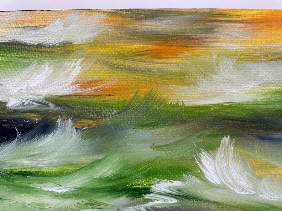 Gerrit Greve (1948-2024, Cardiff by the Sea, CA) Original Acrylic Painting On Canvas Titled 'Ocean Study 23' 2003 Signed Verso 20' X 16' Estimate $320 - $400 [Photo 2]