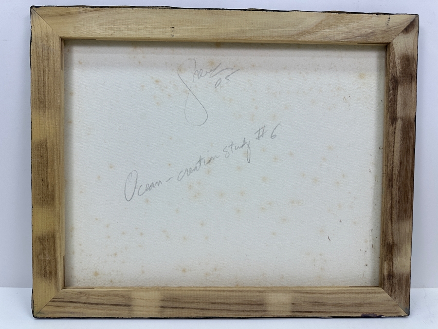 Gerrit Greve (1948-2024, Cardiff by the Sea, CA) Original Acrylic Painting On Canvas Titled 'Ocean Creation Study #6' 2005 Signed Lower Left And Verso 20' X 16' Estimate $320 - $400 [Photo 5]