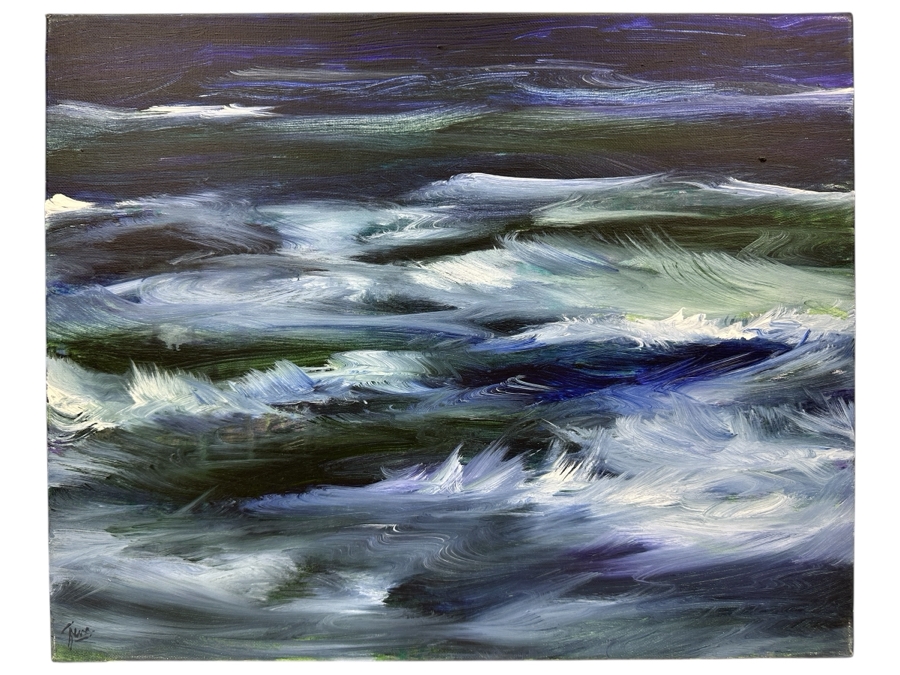 Gerrit Greve (1948-2024, Cardiff by the Sea, CA) Original Acrylic Painting On Canvas Titled 'Ocean Creation Study #6' 2005 Signed Lower Left And Verso 20' X 16' Estimate $320 - $400