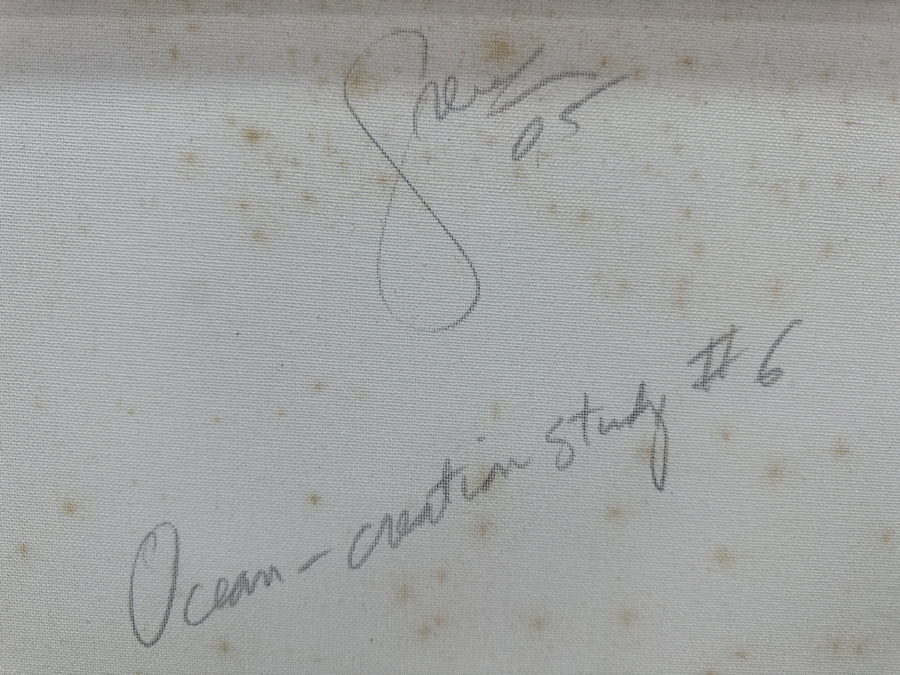 Gerrit Greve (1948-2024, Cardiff by the Sea, CA) Original Acrylic Painting On Canvas Titled 'Ocean Creation Study #6' 2005 Signed Lower Left And Verso 20' X 16' Estimate $320 - $400 [Photo 6]