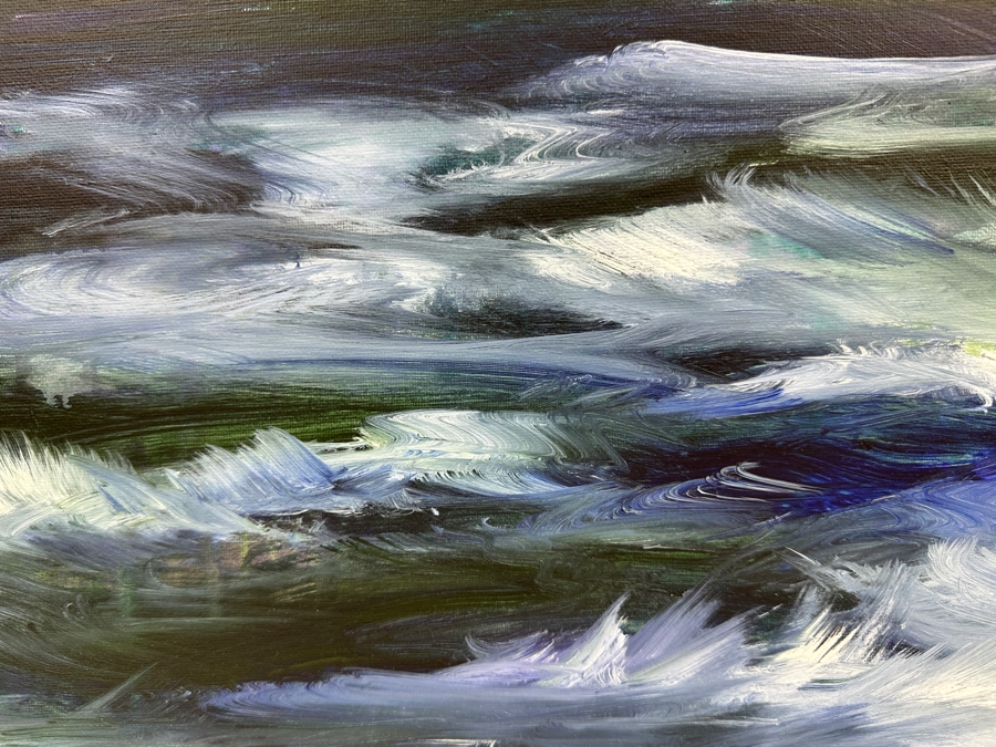 Gerrit Greve (1948-2024, Cardiff by the Sea, CA) Original Acrylic Painting On Canvas Titled 'Ocean Creation Study #6' 2005 Signed Lower Left And Verso 20' X 16' Estimate $320 - $400 [Photo 3]