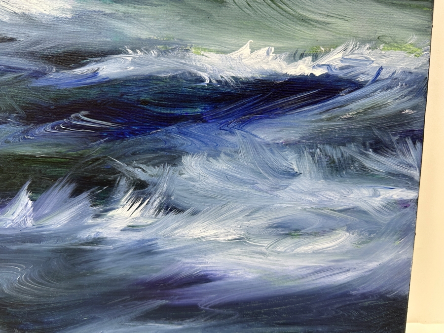 Gerrit Greve (1948-2024, Cardiff by the Sea, CA) Original Acrylic Painting On Canvas Titled 'Ocean Creation Study #6' 2005 Signed Lower Left And Verso 20' X 16' Estimate $320 - $400 [Photo 4]