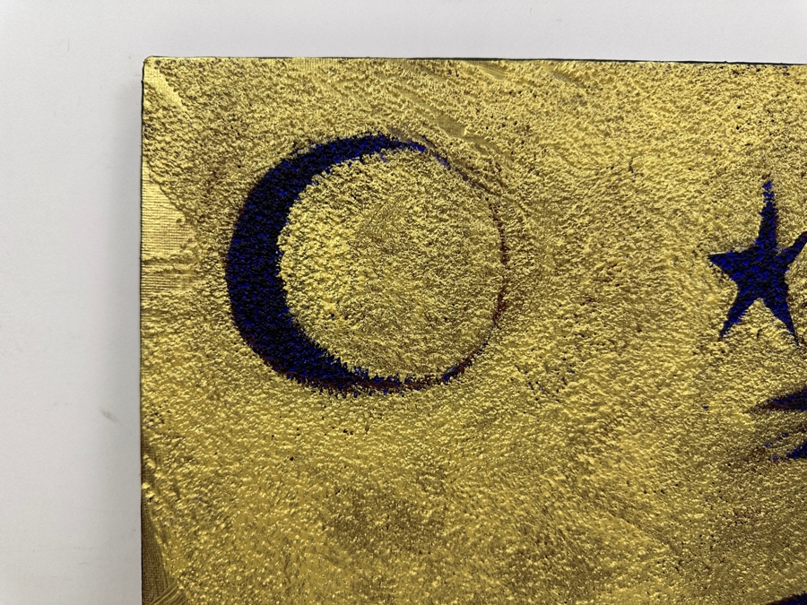 Gerrit Greve (1948-2024, Cardiff by the Sea, CA) Original Acrylic Sand Painting On Canvas Titled 'Old Raven' 2003 Signed Verso 16' X 20' Estimate $320 - $400 [Photo 4]