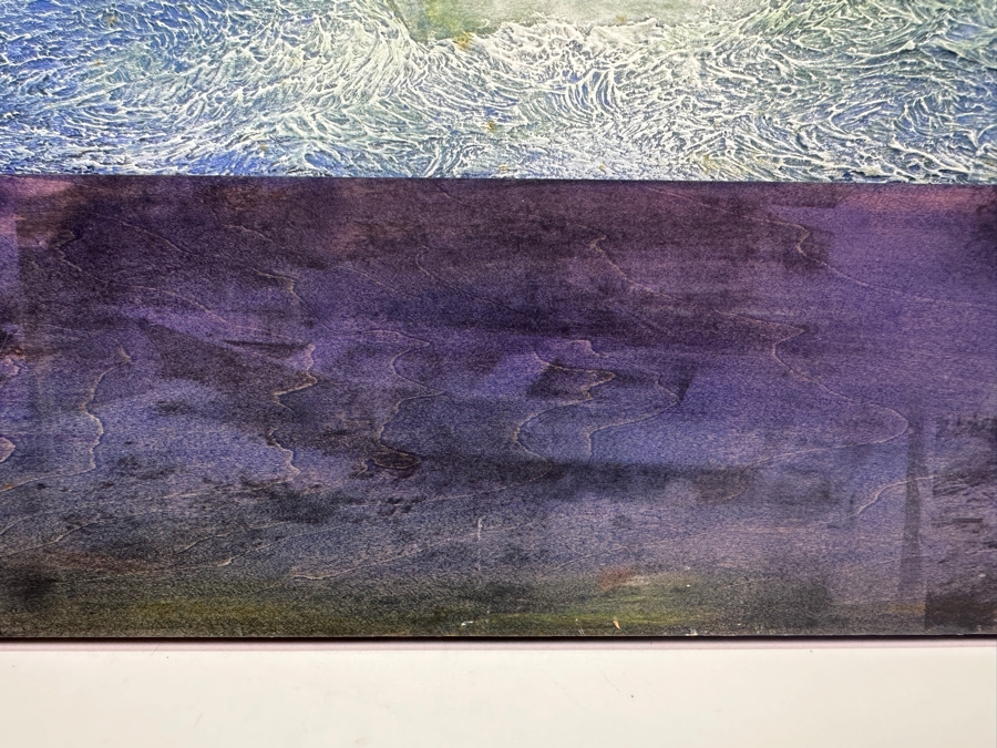 Gerrit Greve (1948-2024, Cardiff by the Sea, CA) Original Acrylic Painting On Canvas Titled 'Safe in the Storm' 1998 Signed Lower Left And Verso 16' X 12' Carbon Transfer Framed 23.5' X 20' Estimate $300 - $400 [Photo 5]