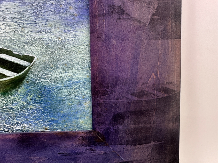 Gerrit Greve (1948-2024, Cardiff by the Sea, CA) Original Acrylic Painting On Canvas Titled 'Safe in the Storm' 1998 Signed Lower Left And Verso 16' X 12' Carbon Transfer Framed 23.5' X 20' Estimate $300 - $400 [Photo 7]