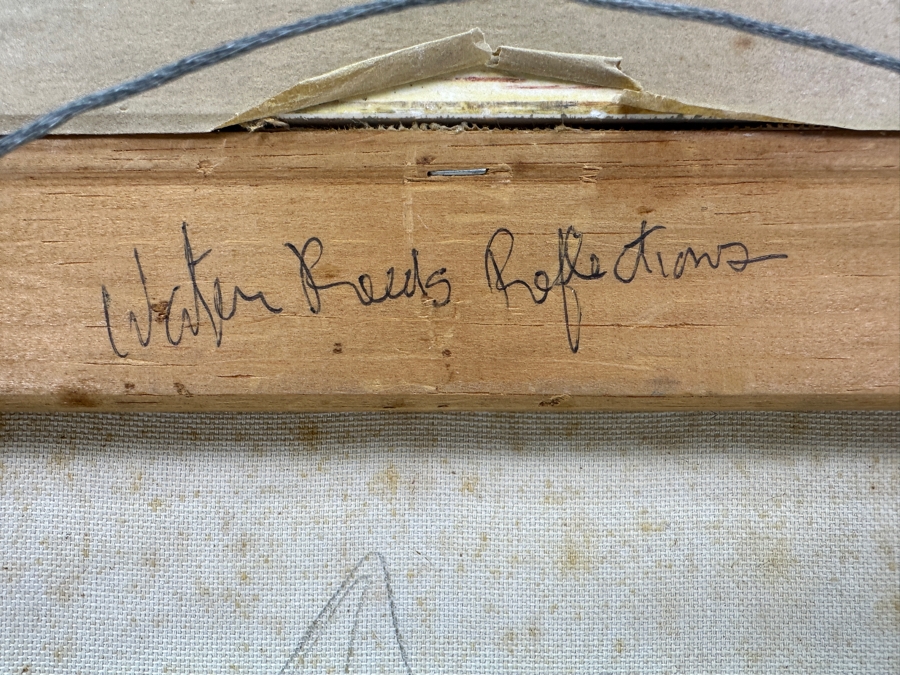 Gerrit Greve (1948-2024, Cardiff by the Sea, CA) Original Acrylic Painting On Canvas Titled 'Water Reeds Reflections'  Signed Lower Left And Verso 14' X 11' Framed 18' X 15' Estimate $154 - $193 [Photo 7]