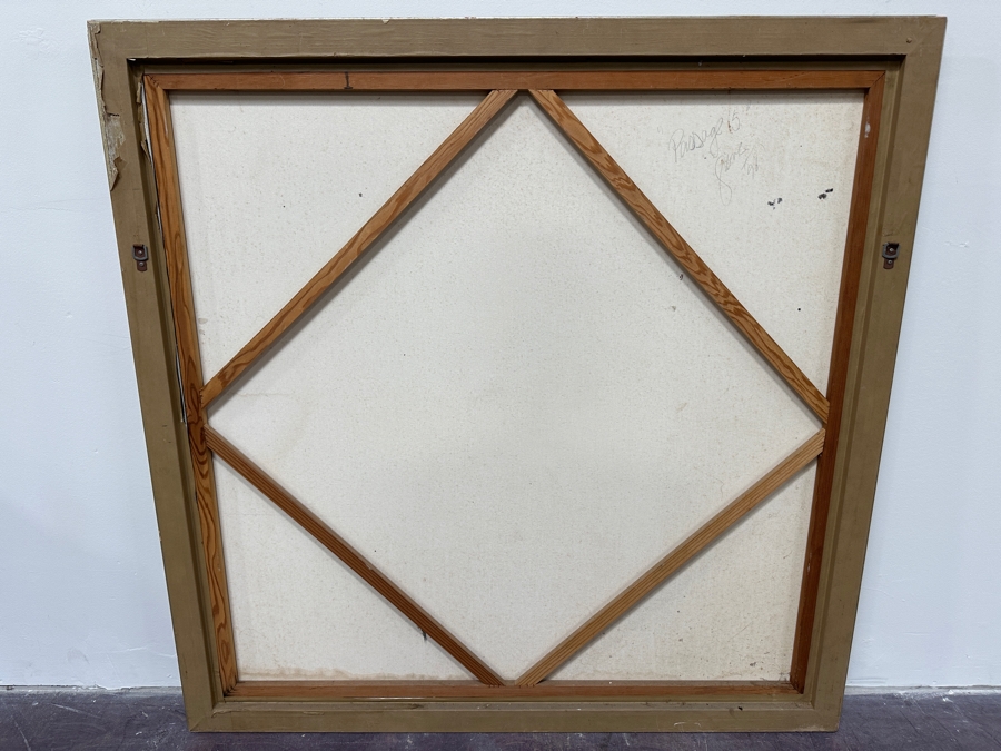 Gerrit Greve (1948-2024, Cardiff by the Sea, CA) Original Acrylic Painting On Canvas Titled 'Passage 5' 1996 Signed Verso 48' X 48' Framed 52.5' X 52.5' Estimate $2,304 - $2,880 [Photo 14]