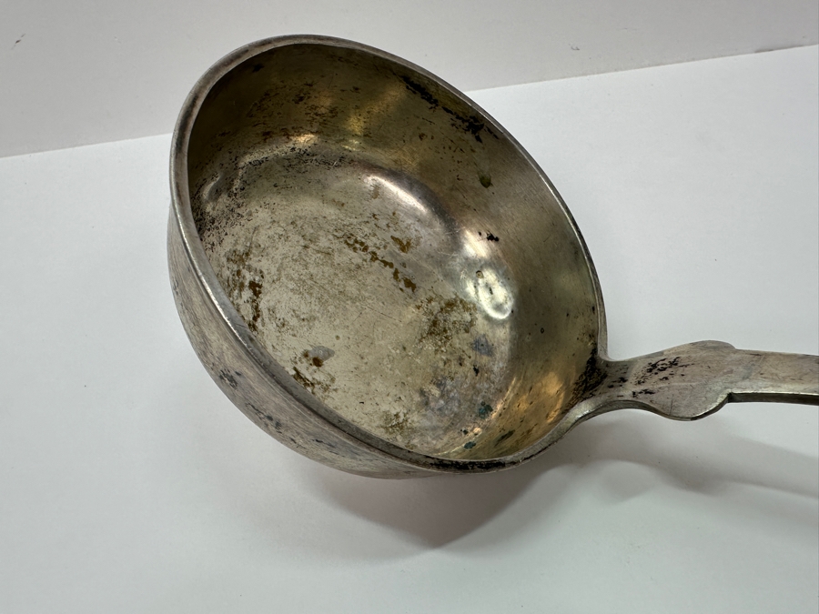 Antique Coin Silver Ladle Neuffer 13'L 187g Silver Melt Value $195 [Photo 3]