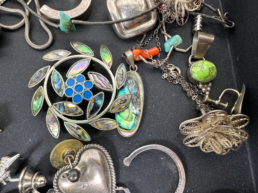 Sterling Silver Lot With Various Jewelry Pieces 273g - Approximate Melt Value Is $290 [Photo 9]