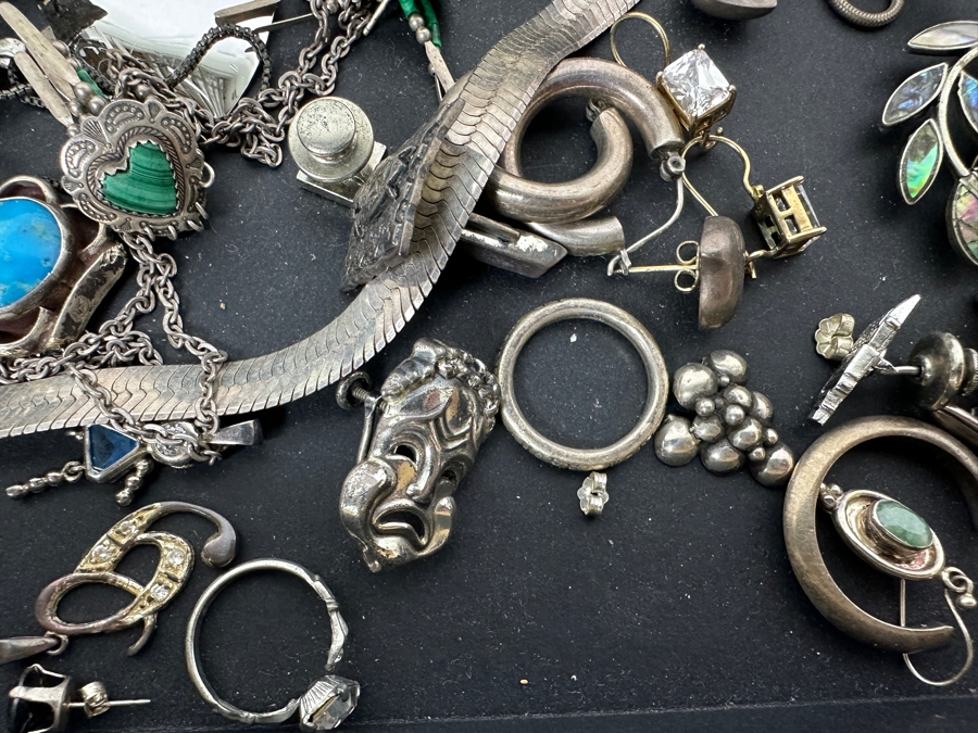 Sterling Silver Lot With Various Jewelry Pieces 273g - Approximate Melt Value Is $290 [Photo 7]