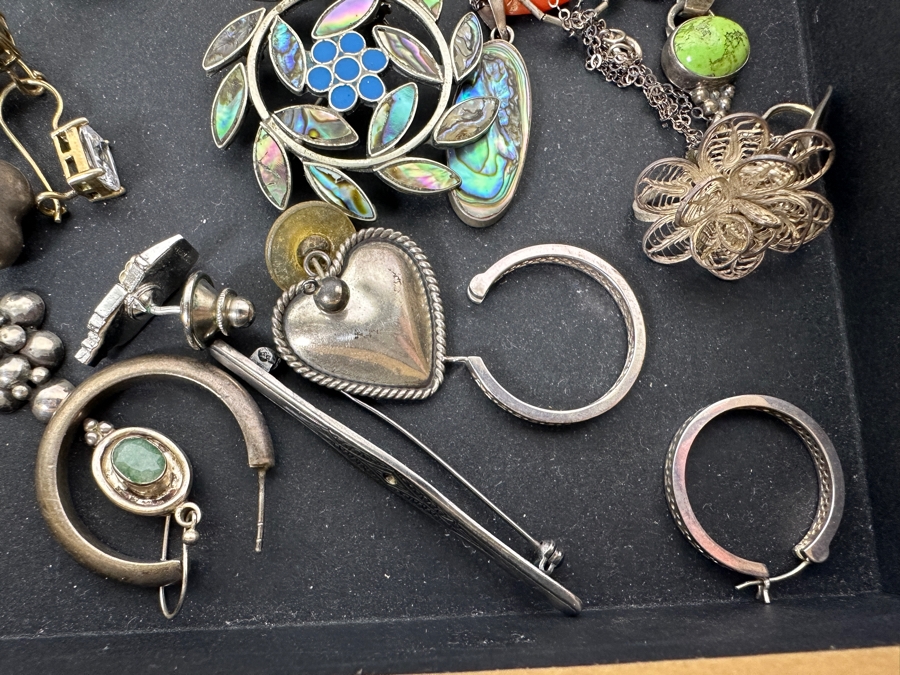 Sterling Silver Lot With Various Jewelry Pieces 273g - Approximate Melt Value Is $290 [Photo 10]