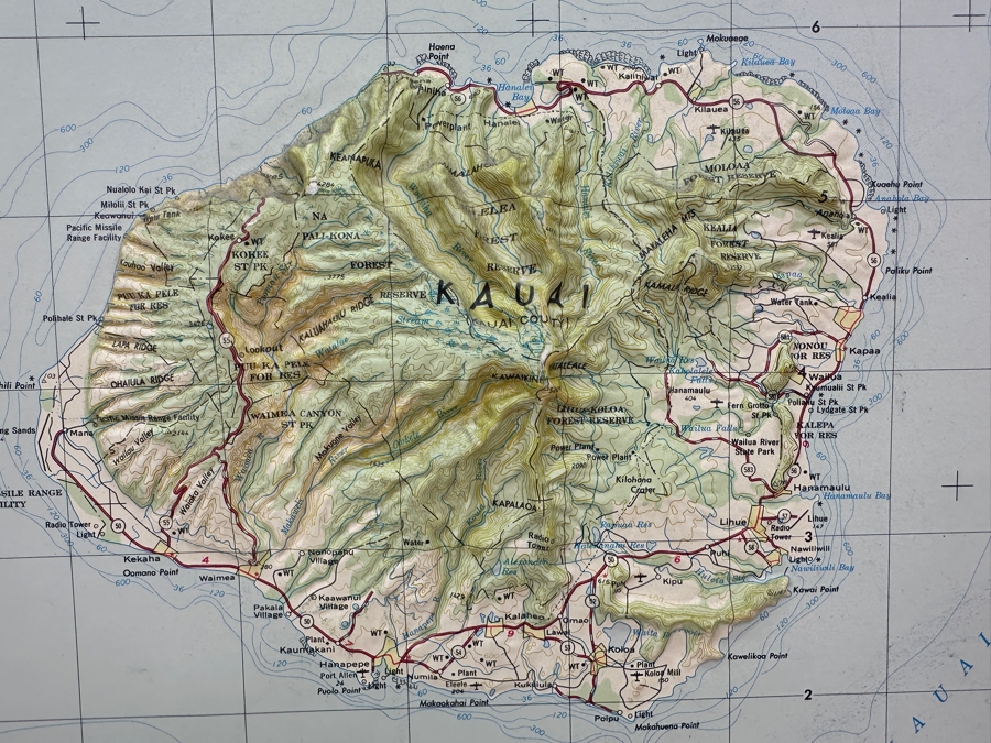 Vintage Kauai Topographic Map 29' X 20' [Photo 2]