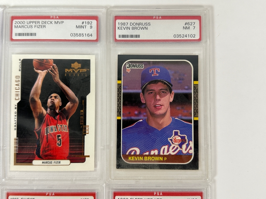 (10) Graded Football, Basketball & Baseball Cards PSA / Beckett: Dave Winfield, Barry Sanders, Kevin Brown, Pedro Martinez & More [Photo 5]