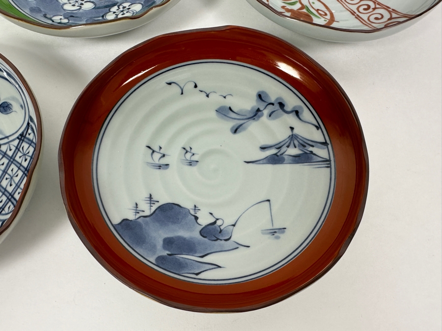 (5) Hand Painted Japanese Dessert Plates 6'W [Photo 2]