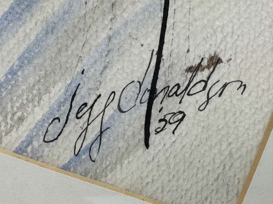 Jeff Donaldson (1932-2004, American) Original 1959 Watercolor Painting From Leader Who Helped Define The Black Arts Movement Of The 1960s & Co-Founder Of AfriCOBRA 9.5 X 19 Framed 15.5 X 25 [Photo 7]