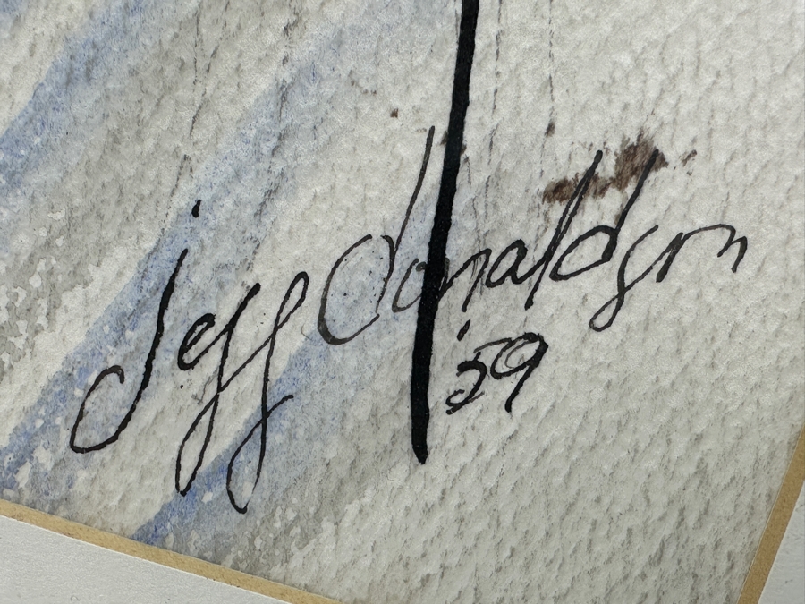 Jeff Donaldson (1932-2004, American) Original 1959 Watercolor Painting From Leader Who Helped Define The Black Arts Movement Of The 1960s & Co-Founder Of AfriCOBRA 9.5 X 19 Framed 15.5 X 25 [Photo 8]