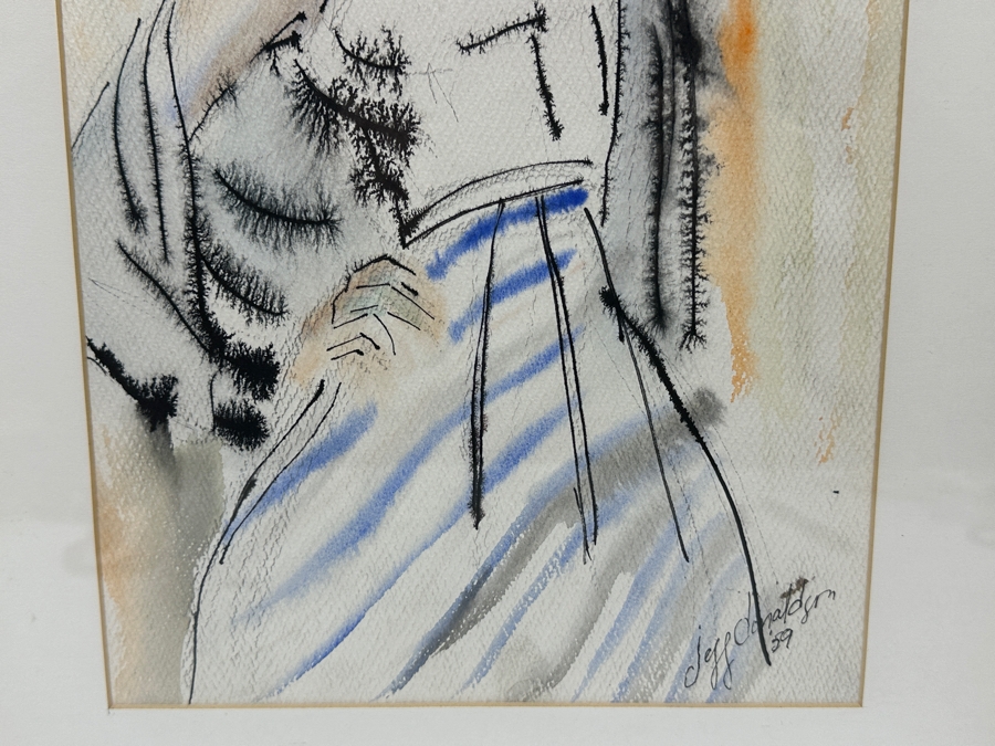 Jeff Donaldson (1932-2004, American) Original 1959 Watercolor Painting From Leader Who Helped Define The Black Arts Movement Of The 1960s & Co-Founder Of AfriCOBRA 9.5 X 19 Framed 15.5 X 25 [Photo 6]