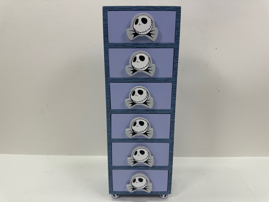 Tim Burton's The Nightmare Before Christmas Haunted Mansion Holiday September 30, 2004 Disneyland Resort 6-Drawer Chest With Various Disney Trading Pins In Each Drawer 4W X 3D X 11.75H [Photo 2]