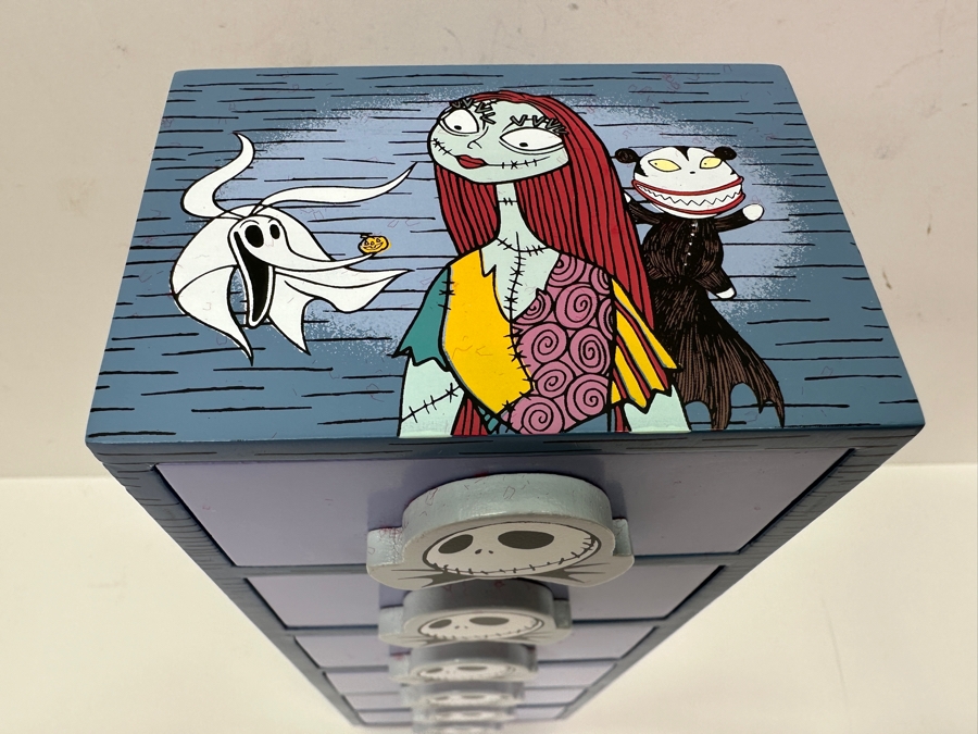 Tim Burton's The Nightmare Before Christmas Haunted Mansion Holiday September 30, 2004 Disneyland Resort 6-Drawer Chest With Various Disney Trading Pins In Each Drawer 4W X 3D X 11.75H [Photo 3]