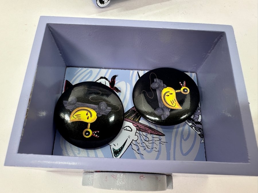 Tim Burton's The Nightmare Before Christmas Haunted Mansion Holiday September 30, 2004 Disneyland Resort 6-Drawer Chest With Various Disney Trading Pins In Each Drawer 4W X 3D X 11.75H [Photo 11]