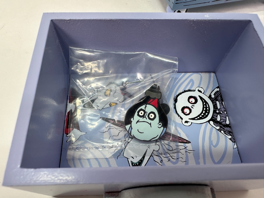 Tim Burton's The Nightmare Before Christmas Haunted Mansion Holiday September 30, 2004 Disneyland Resort 6-Drawer Chest With Various Disney Trading Pins In Each Drawer 4W X 3D X 11.75H [Photo 18]