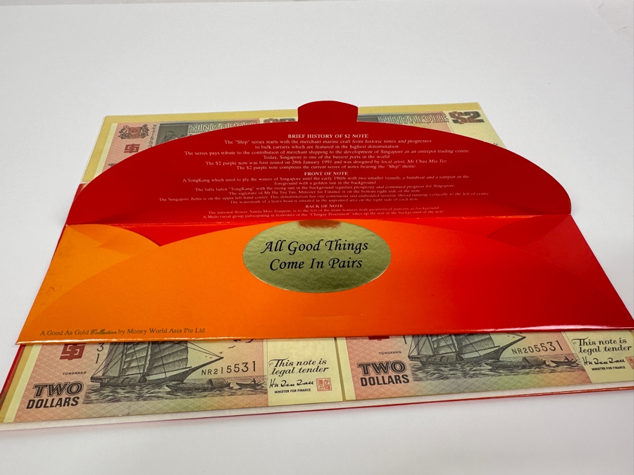 (6) Mint Uncirculated Singapore Two Dollar Bills The 'Ship' Series Paying Tribute To Merchant Shipping [Photo 7]