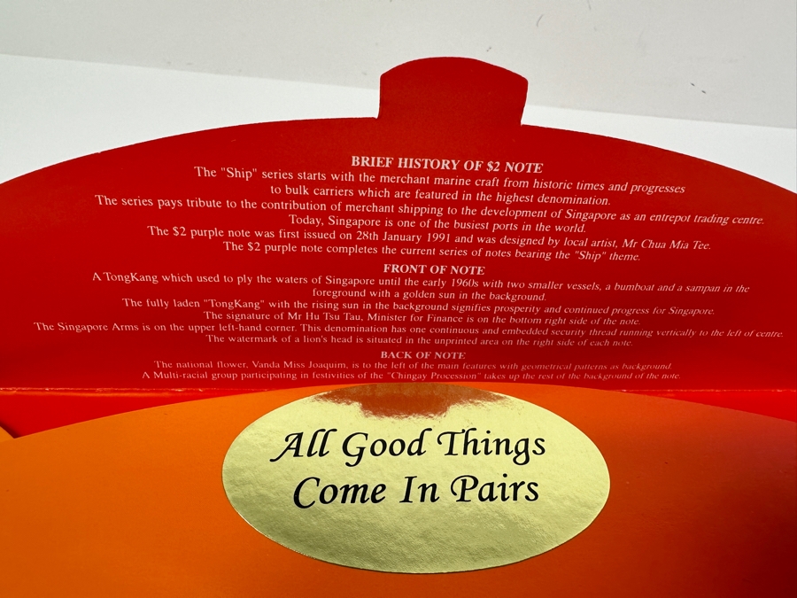 (6) Mint Uncirculated Singapore Two Dollar Bills The 'Ship' Series Paying Tribute To Merchant Shipping [Photo 9]