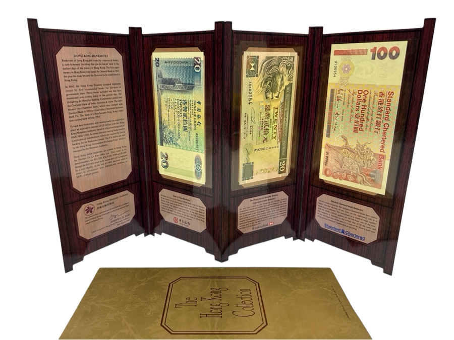 Vintage Mint Uncirculated Currency From The Hong Kong Collection 100 Standard Chartered Bank Banknote, 20 The Hong Kong And Shanghai Banking Corporation Limited Banknote & 20 Bank Of China Banknote [Photo 1]