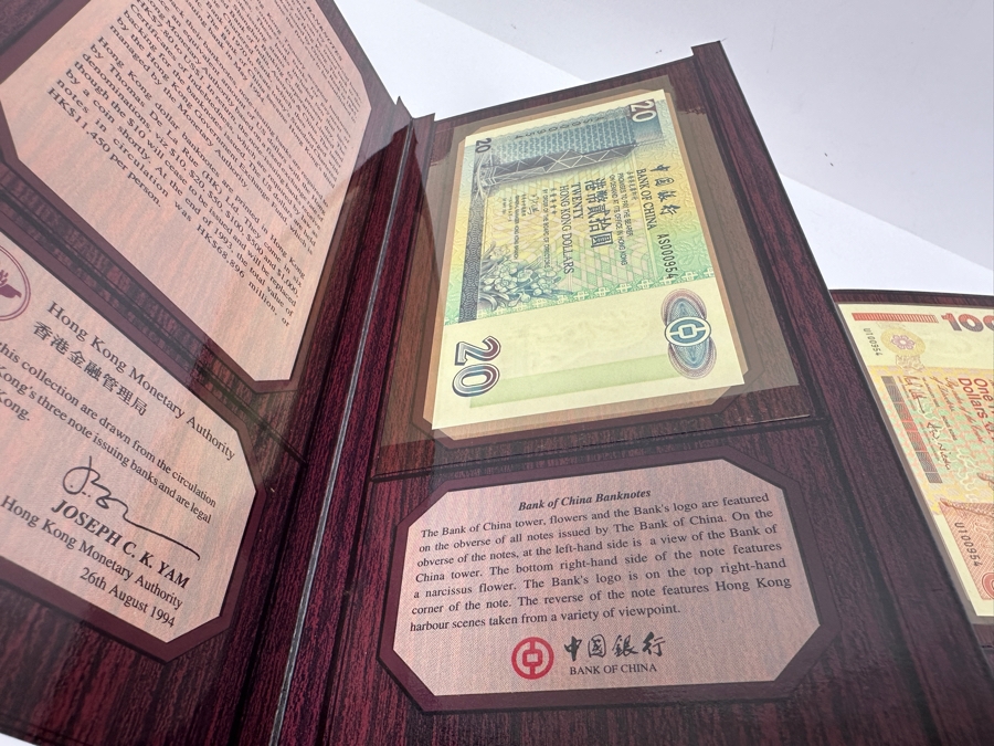 Vintage Mint Uncirculated Currency From The Hong Kong Collection 100 Standard Chartered Bank Banknote, 20 The Hong Kong And Shanghai Banking Corporation Limited Banknote & 20 Bank Of China Banknote [Photo 11]