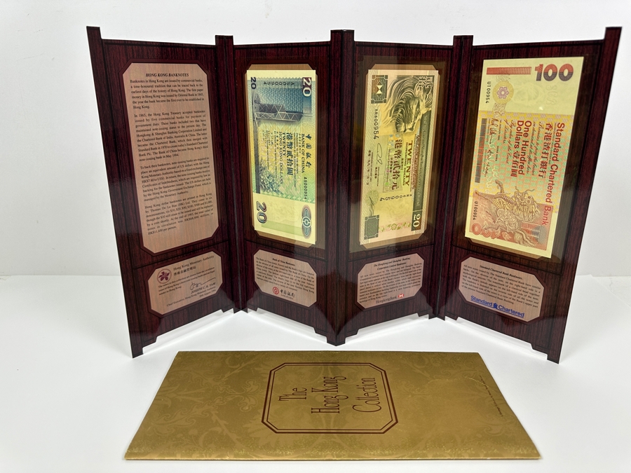 Vintage Mint Uncirculated Currency From The Hong Kong Collection 100 Standard Chartered Bank Banknote, 20 The Hong Kong And Shanghai Banking Corporation Limited Banknote & 20 Bank Of China Banknote [Photo 2]