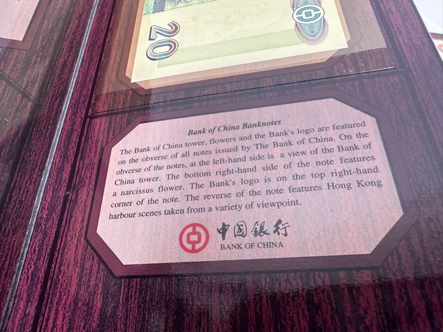 Vintage Mint Uncirculated Currency From The Hong Kong Collection 100 Standard Chartered Bank Banknote, 20 The Hong Kong And Shanghai Banking Corporation Limited Banknote & 20 Bank Of China Banknote [Photo 12]