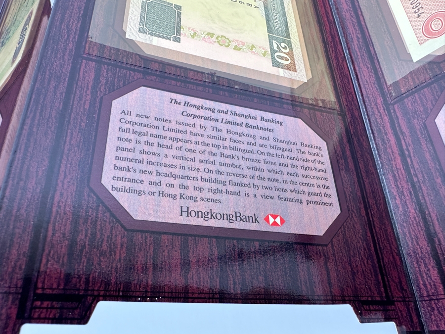 Vintage Mint Uncirculated Currency From The Hong Kong Collection 100 Standard Chartered Bank Banknote, 20 The Hong Kong And Shanghai Banking Corporation Limited Banknote & 20 Bank Of China Banknote [Photo 9]