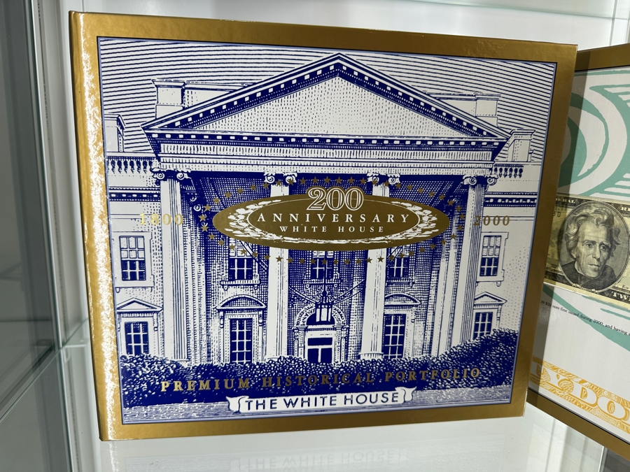 200th Anniversary Of The White House Premium Historical Portfolio With Uncirculated 1999 $20 Note First Issued During 2000 And Mint Pane Of 20 Commemorative White House Stamps [Photo 6]