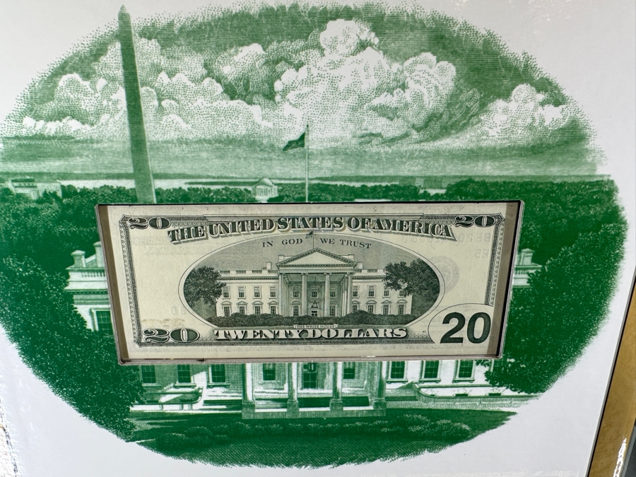 200th Anniversary Of The White House Premium Historical Portfolio With Uncirculated 1999 $20 Note First Issued During 2000 And Mint Pane Of 20 Commemorative White House Stamps [Photo 4]