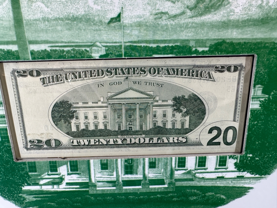 200th Anniversary Of The White House Premium Historical Portfolio With Uncirculated 1999 $20 Note First Issued During 2000 And Mint Pane Of 20 Commemorative White House Stamps [Photo 11]