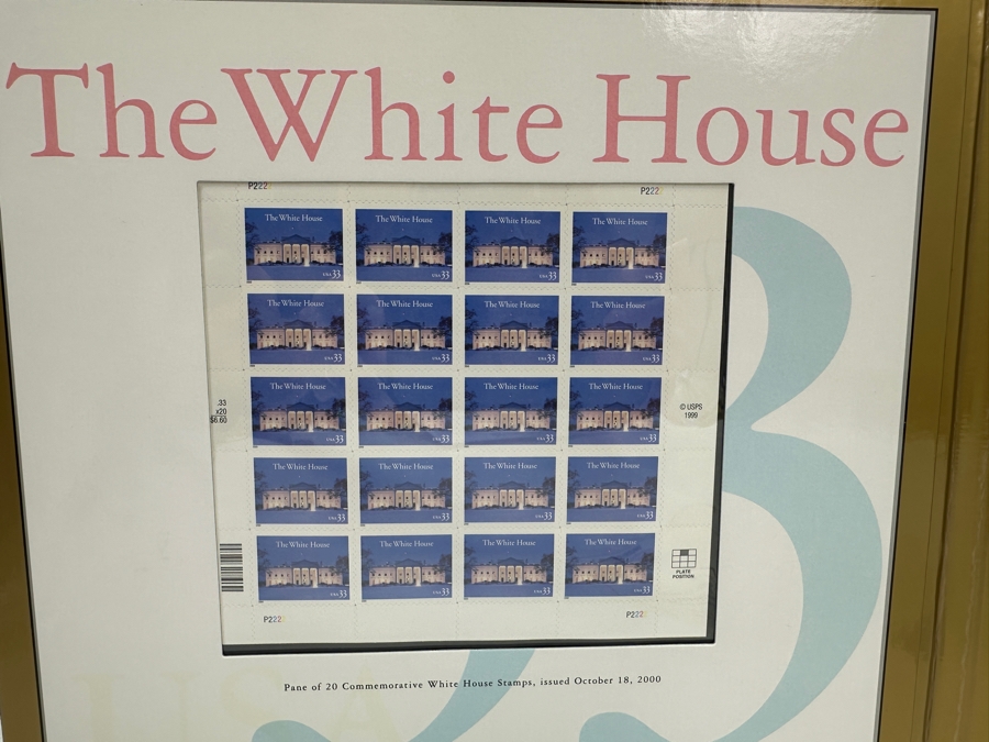 200th Anniversary Of The White House Premium Historical Portfolio With Uncirculated 1999 $20 Note First Issued During 2000 And Mint Pane Of 20 Commemorative White House Stamps [Photo 3]