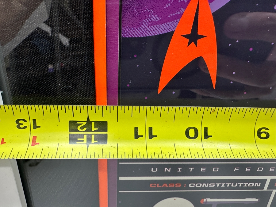 Tom Whalen Artist Signed Limited Edition Print 'Starship U.S.S. Enterprise NCC-1701 United Federation Of Planets' Numbered 70 Of 100 - 12' X 36' Nicely Framed 18' X 42' [Photo 6]