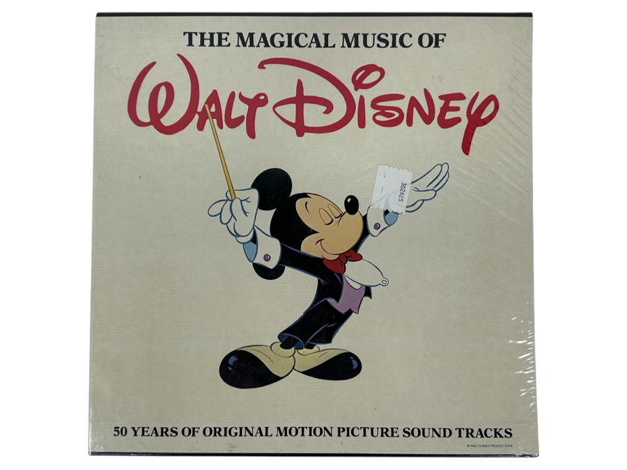 Vintage 1978 Factory Sealed Box Set Of 4 X Vinyl Records With 52 Page Full-Color Book: The Magical Music Of Walt Disney 50 Years Of Original Motion Picture Sound Tracks Ovation Records OV 5000