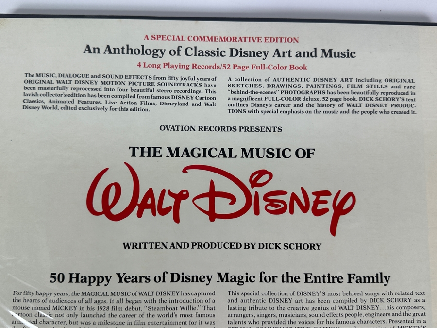 Vintage 1978 Factory Sealed Box Set Of 4 X Vinyl Records With 52 Page Full-Color Book: The Magical Music Of Walt Disney 50 Years Of Original Motion Picture Sound Tracks Ovation Records OV 5000 [Photo 6]
