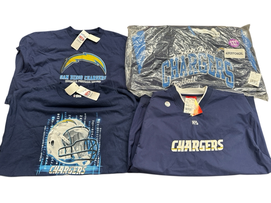 (4) New San Diego Chargers T-Shirts & Sweaters
