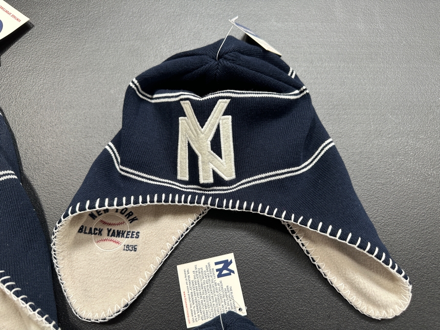 (4) New New York Black Yankees 1935 Retro Knit Hats By Blue Marlin [Photo 2]